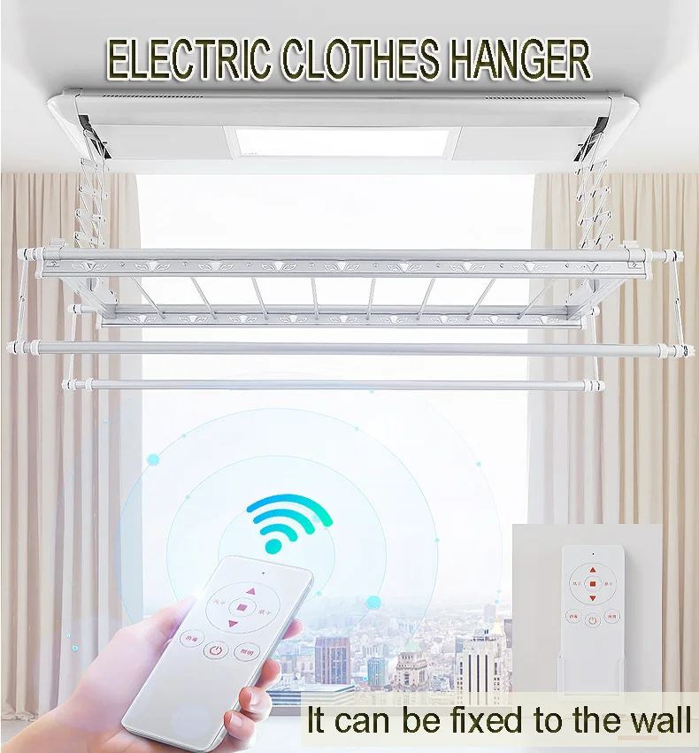 Led Automatic Clothes Rack Electric Cloth Drying Hanger Rack With Smart ...