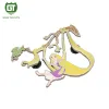 Swinging blonde princess hard enamel souvenir lapel pins custom