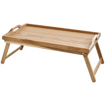 Acacia Solid Wood Foldable Breakfast Bed Tray With Folding Legs Acacia Solid Wood Foldable Breakfast