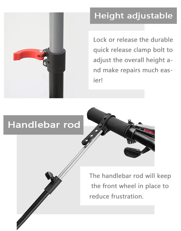 Folding arm bike racks storage stand bicycle repair tool set