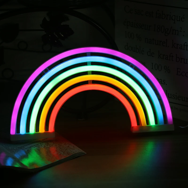 Hight quality led strip rainbow linear pipe neon light rainbow led hanging light battery powered neon light