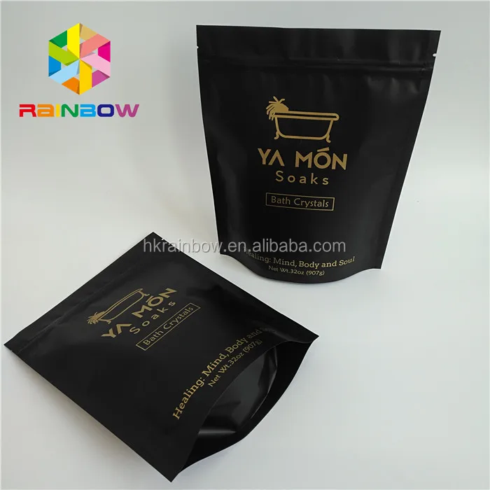 Stand Up Ziplock Bath Salt Pouch / Aluminum Foil Body Scrub Cream