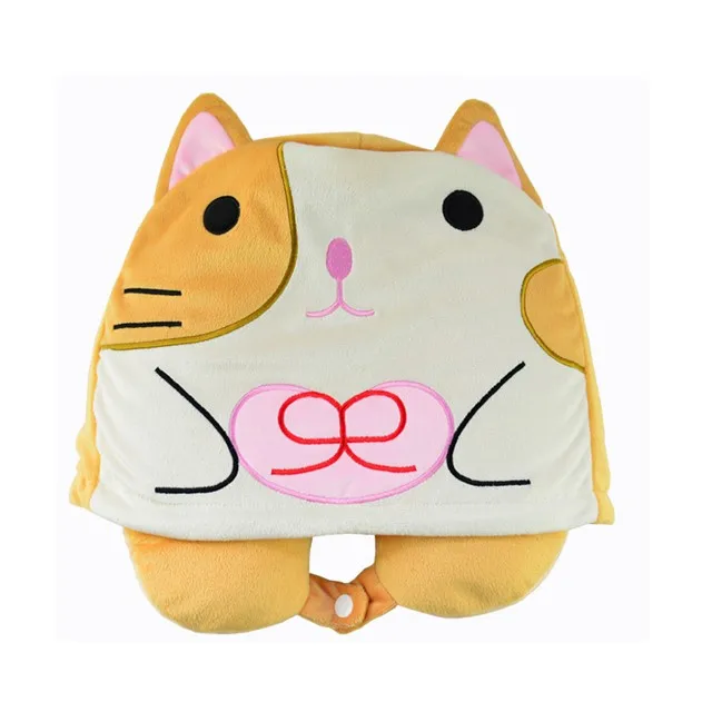 colorful printing u shape neck pillow with button