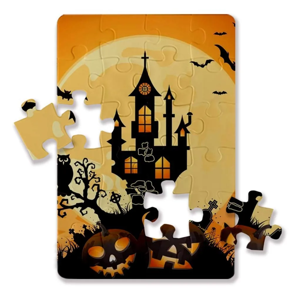 空白的白色 diy 自定义纸拼图圣诞节