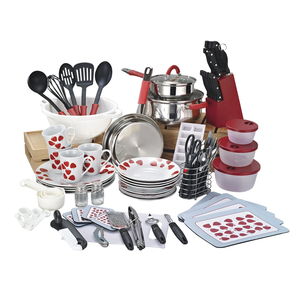
90 Pieces Home Starter Set Combo Kitchenware and Cookware 