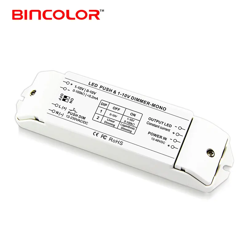 zhuhai bincolor constant current dc 12v- 48 volt 0-10v 1-10v to pwm Led driver dimmer