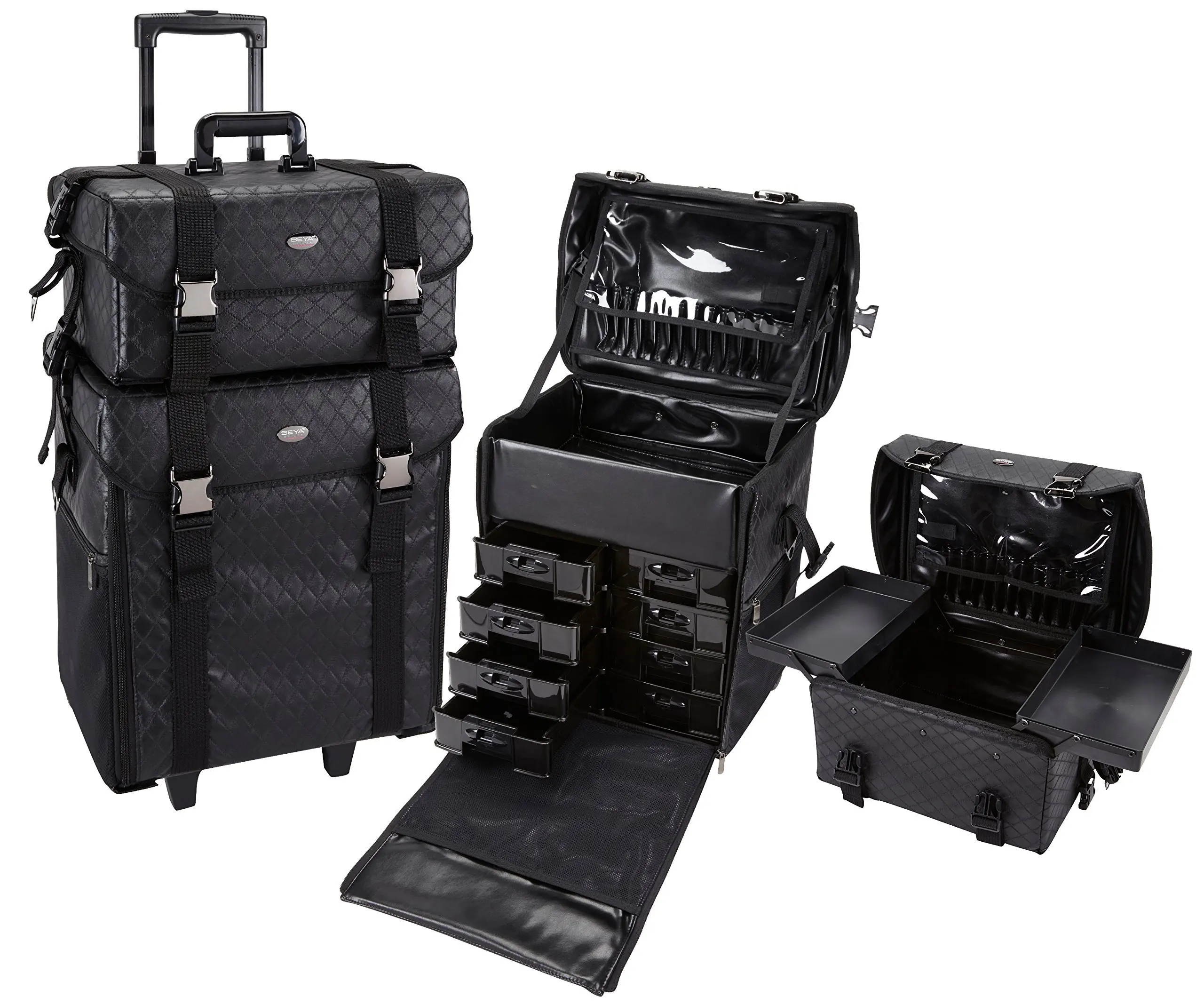 Кейс set. Professional rolling makeup case. чемодан визажиста. кейсы для визажистов на колёсиках. мягкий кейс для косметики.