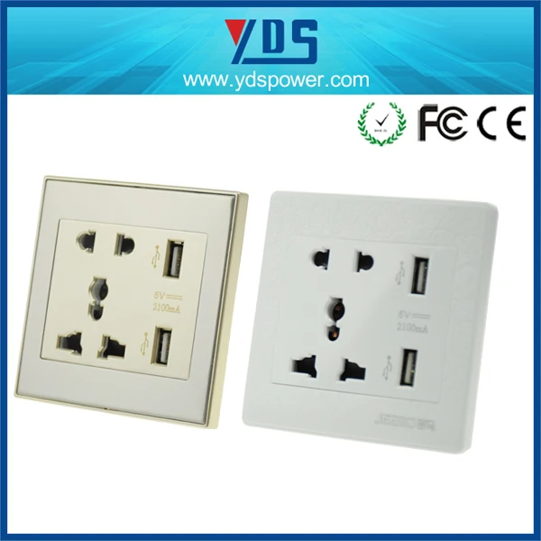 Us Canada Wall Socket 2 Gang Electrical Outlet With 2 Usb Ports Us Power Socket American Usb