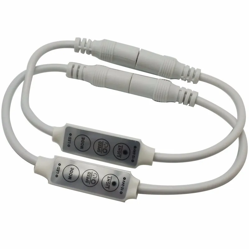 6a dc12v 24v mini 3 keys led dimmer controller with male and female DC connector for single color led strip lighting