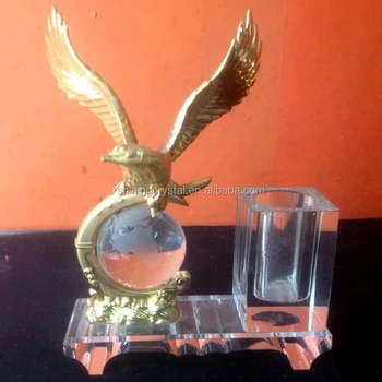 Crystal Desk Accessories With Metal Eagle Decorative Crystal Desk Accessories With Metal Eagle