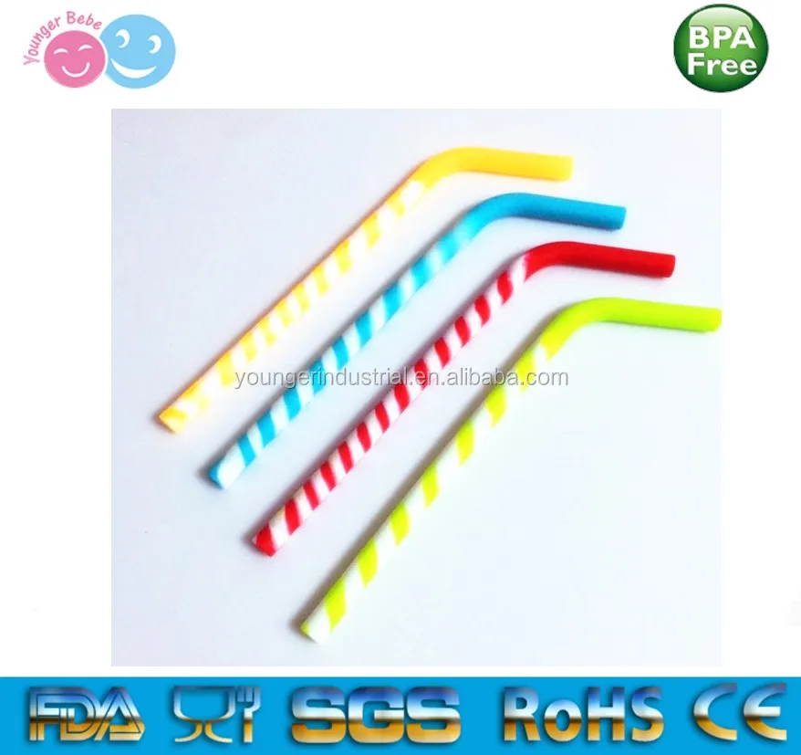 Reusable Smoothie Silicone Drinking Straws For Healthy Teeth Bpafree
