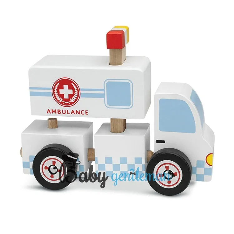 wooden ambulance toy