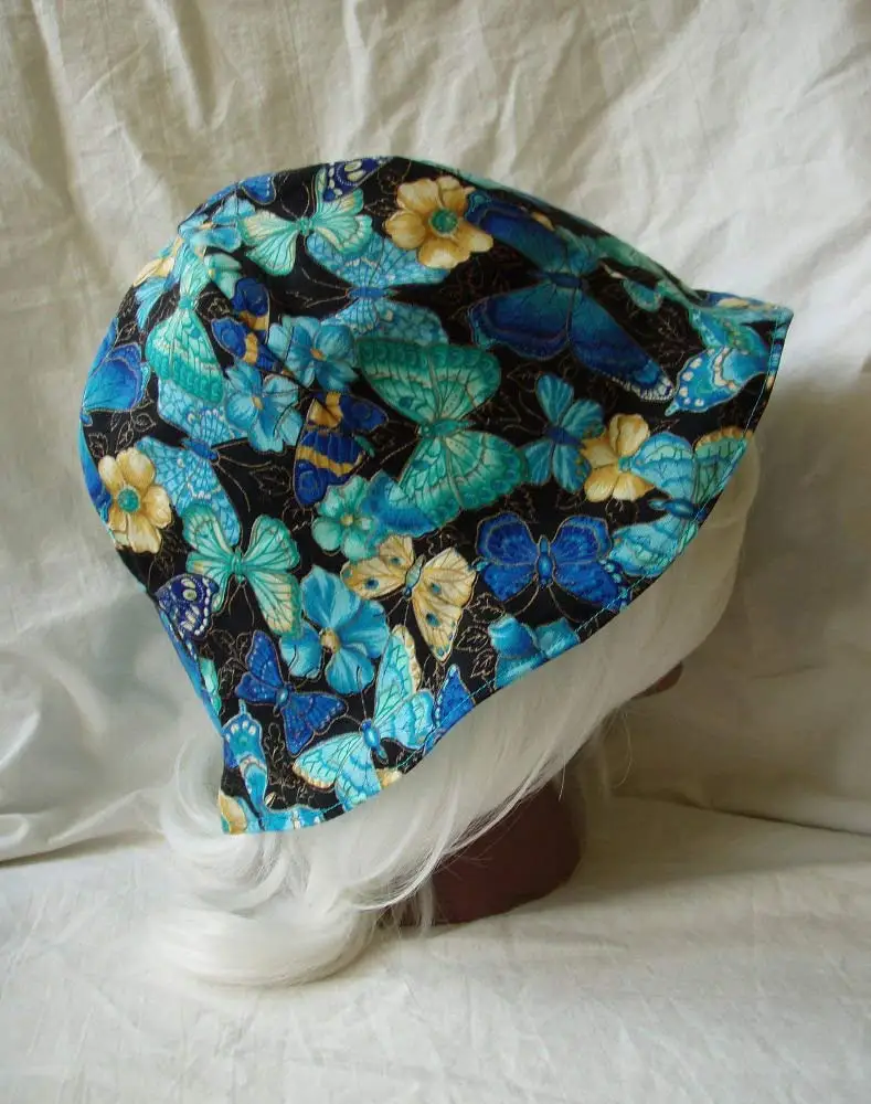 Erfly Fabric Print Find Deals On Get Quotations Erfly Print Reversible Fabric Hat Blue Yellow Size Med Large