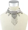 Queena Fashion New Model Exaggerated Wide Crystal Women's Statement Chunky Women Choker Necklace