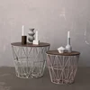 QJMAX High Quality Individuality Sofa Tea Table Round Storage Basket