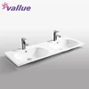 Modern counter ceramic sanitary various styles double sonet wash basin bathroom sink