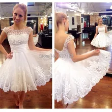 New white short wedding dresses the brides sexy lace wedding dress bridal gown plus size vestido de noiva real sample