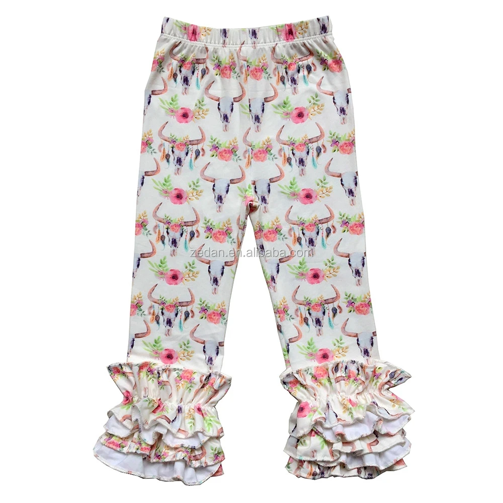 Boutique Solid Ruffle Harem Pants Baby Trumpet Pants&trousers Girls