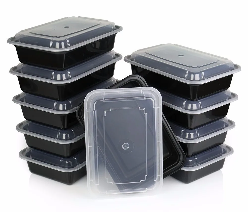 Stackable Plastic Microwavable Dishwasher Safe Reusable Meal Custom