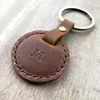 2019 personalized Blank round tag Leather Key Chain, circle tag keyring, custom shape key ring