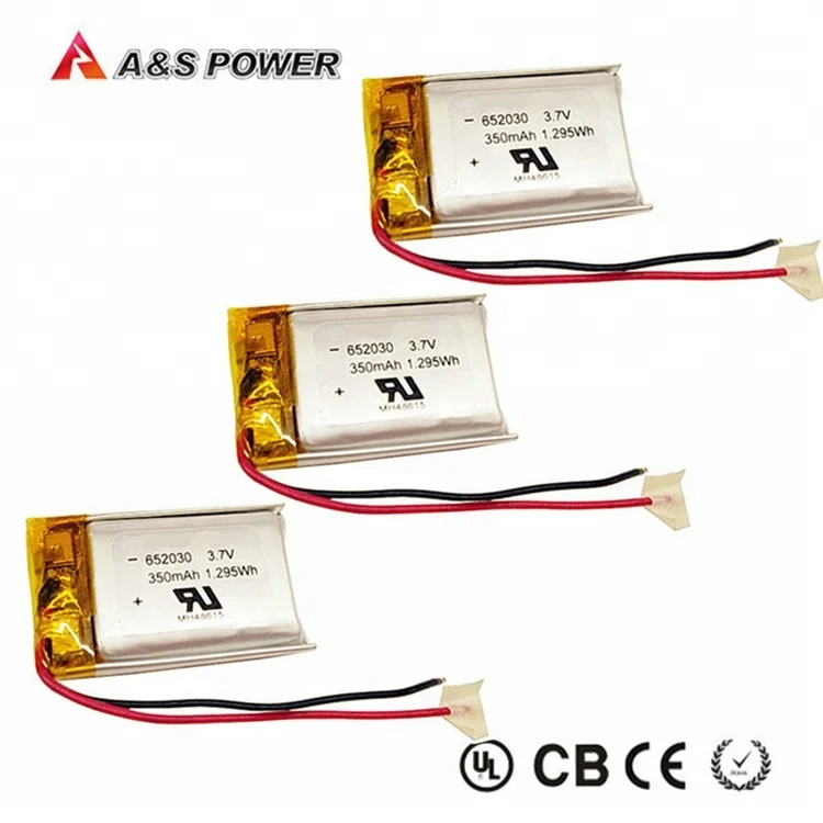 652030 3.7V 350mah lithium polymer battery
