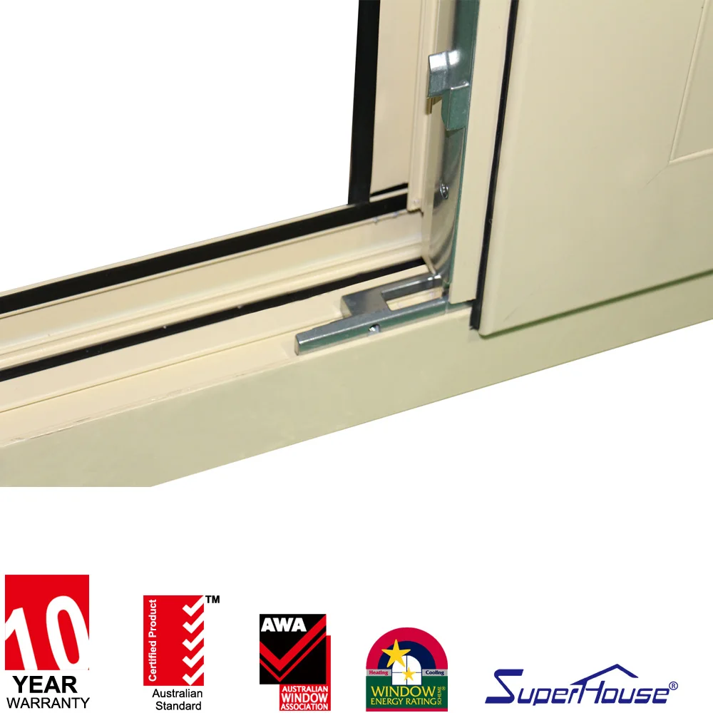 Australia thermally broken tempered glass hinge doors french doors with decorate grill aluminum doors