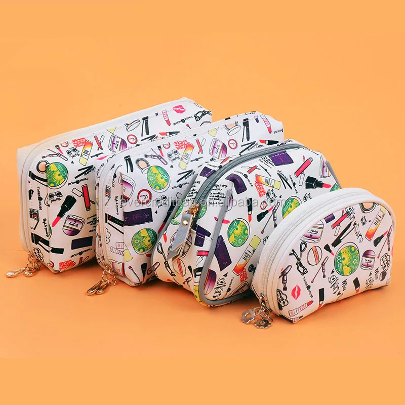 Waterproof Fabric Cosmetic Bags Portable Travel Toiletry Pouch Makeup Organizer Clutch Bag with Zipper