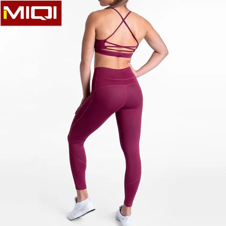 Wholesale Sportswear Oem High Waist Legging And Sport Bra Set Custom