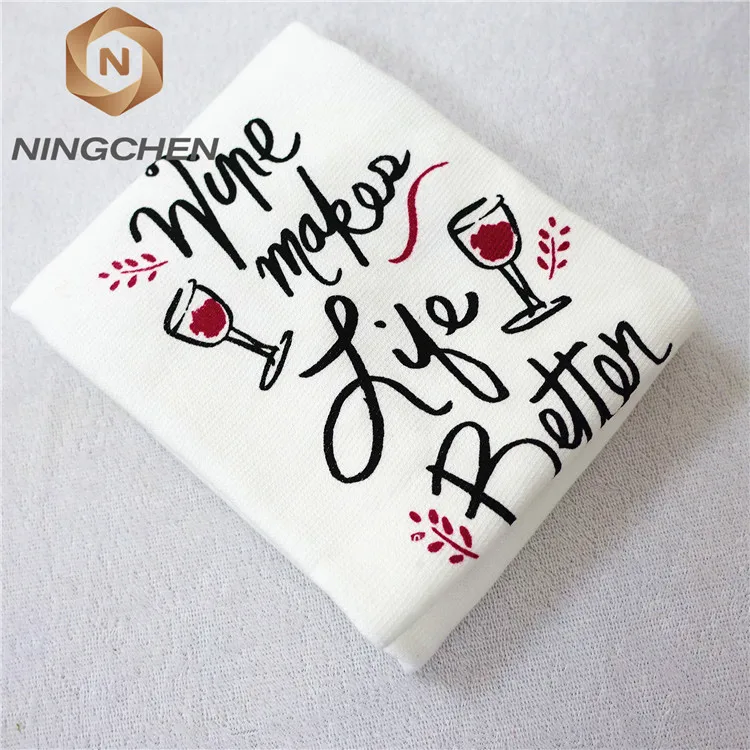 100 Cotton Custom Design Romantic Marry Printing Velour Tea Towel