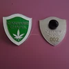 white maple soft enamel customized brand logo shield silver badge