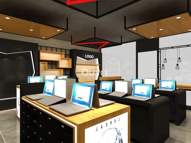 Electronics Store Counter Interior Decoration Design Mobile Phone