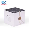 High-end Custom Marble printed Rigid Cardboard candle box packaging with paper clasp sealing