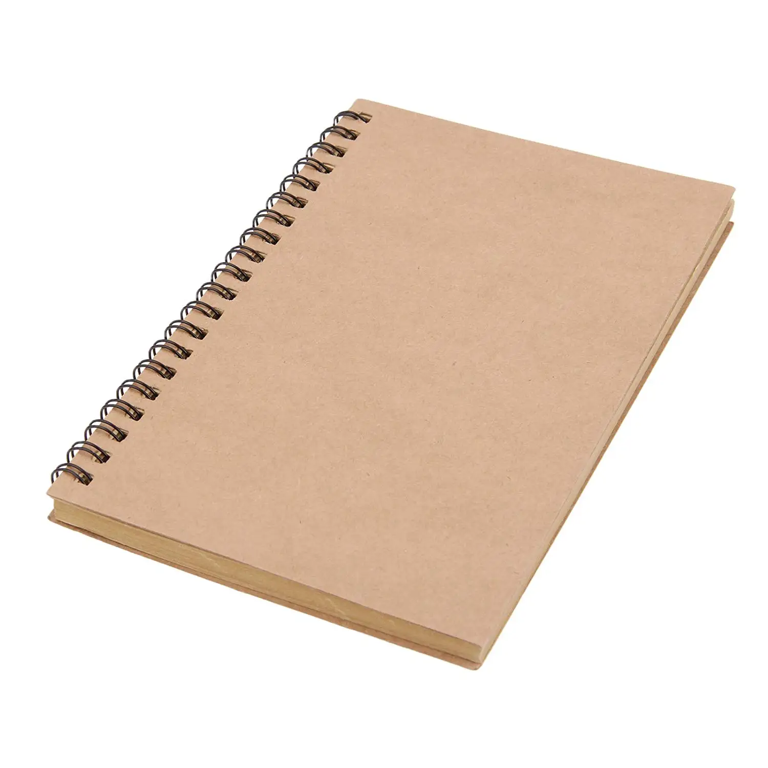Paper book note. Kraft paper sketching. amazon spiral notebook.