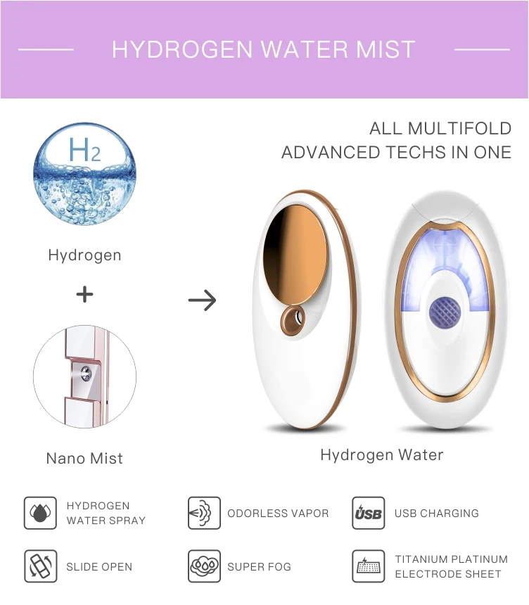 Face facial skin care hydrogen rich water mister beauty machine multi-function instrument