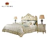 luxury classic bedroom solid wood carving king bed indian style antique wooden frame upholstered double bed
