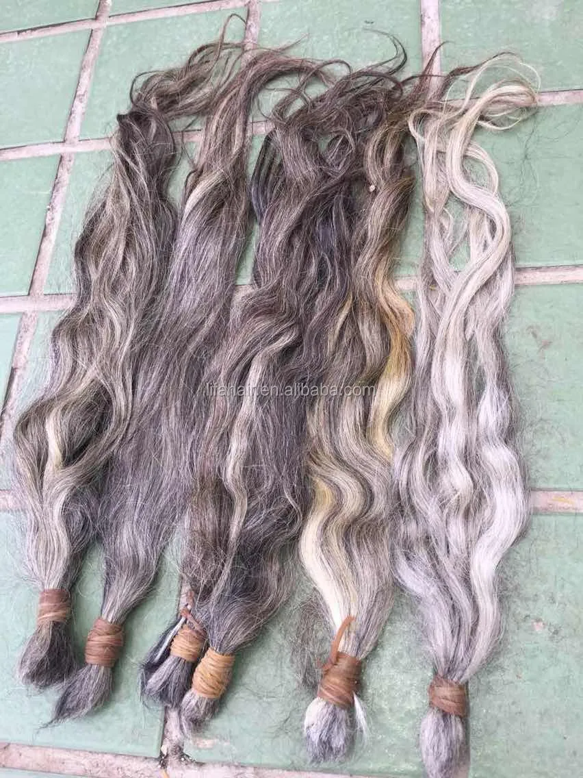 Grey Human Hair For Braiding 7a Grade Remy Virgin Large Stock Natural