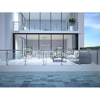 Spider Glass Railing/ Straight Glass Stair/wood Tread - Buy Staircase Glass Railing Designs ...