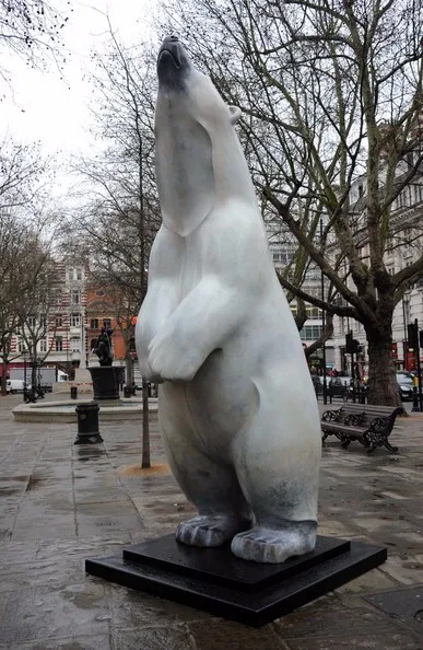 outdoor polar bear statue