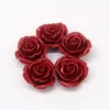 25mm 3D Flower colors types of Coral beads for sale rose shaped custom logo fashion low price red cheap