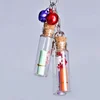refillable message glass vials fancy key ring glass bottles with bells