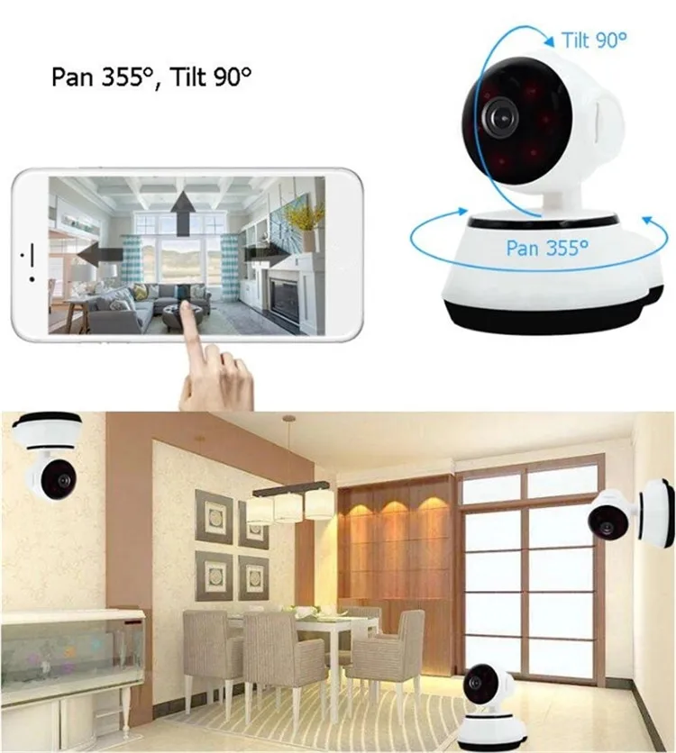 2019 Hot Sale Shenzhen Factory/Manufacturer  Cheapest Pan Tilt Dog Robot Mini P2P Small Wifi CCTV V380 IP Camera
