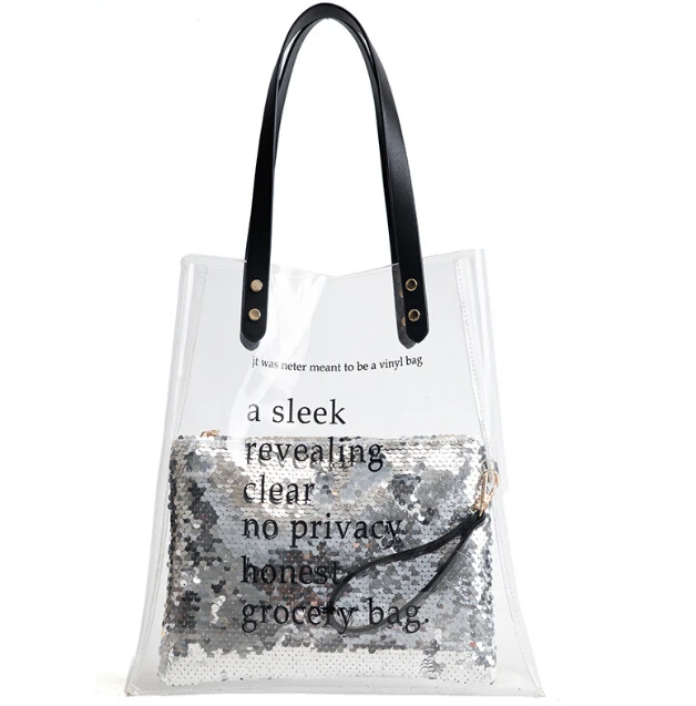 Las Clear Pvc Transpa Tote Bags Women S Plastic Ping Bag Product