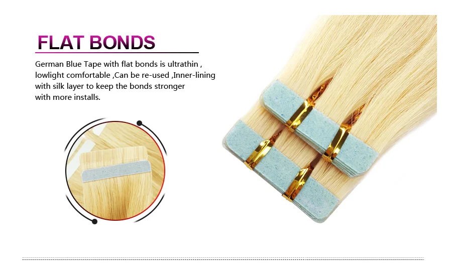 Wholesale Raw Unprocessed Remy Tape Hair Extensions 1624 Inches Virgin