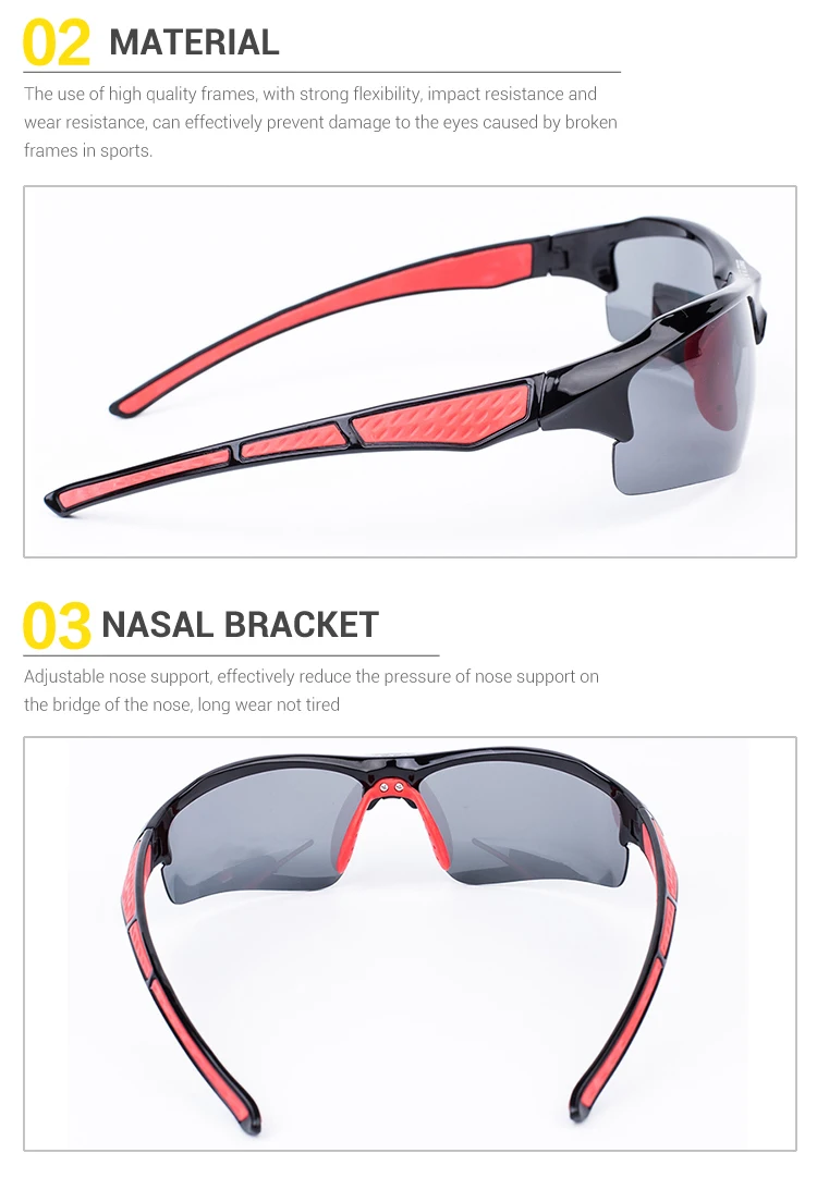 OEM Hot Sale Custom Logo Basketball Glasses Windproof Driving Running Tr90 Cycling Sport Sunglasses