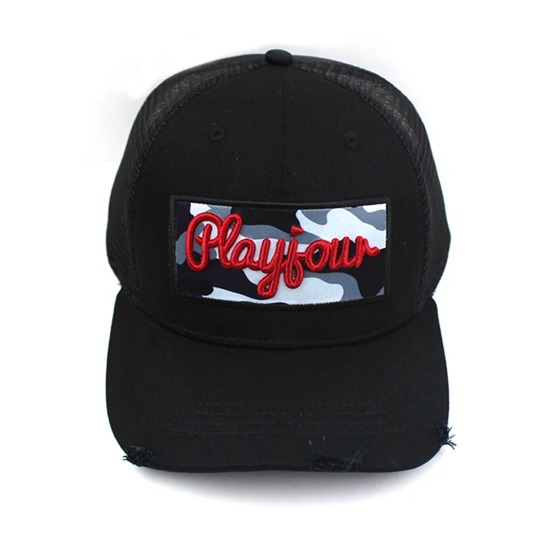 High quality new design wholesale 3d embroidery trucker hats mesh