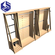Modern Wall Wooden Clothing Display Cabinet Stand For Sale Modern Wall Wooden Clothing Display Cabinet Stand For Sale