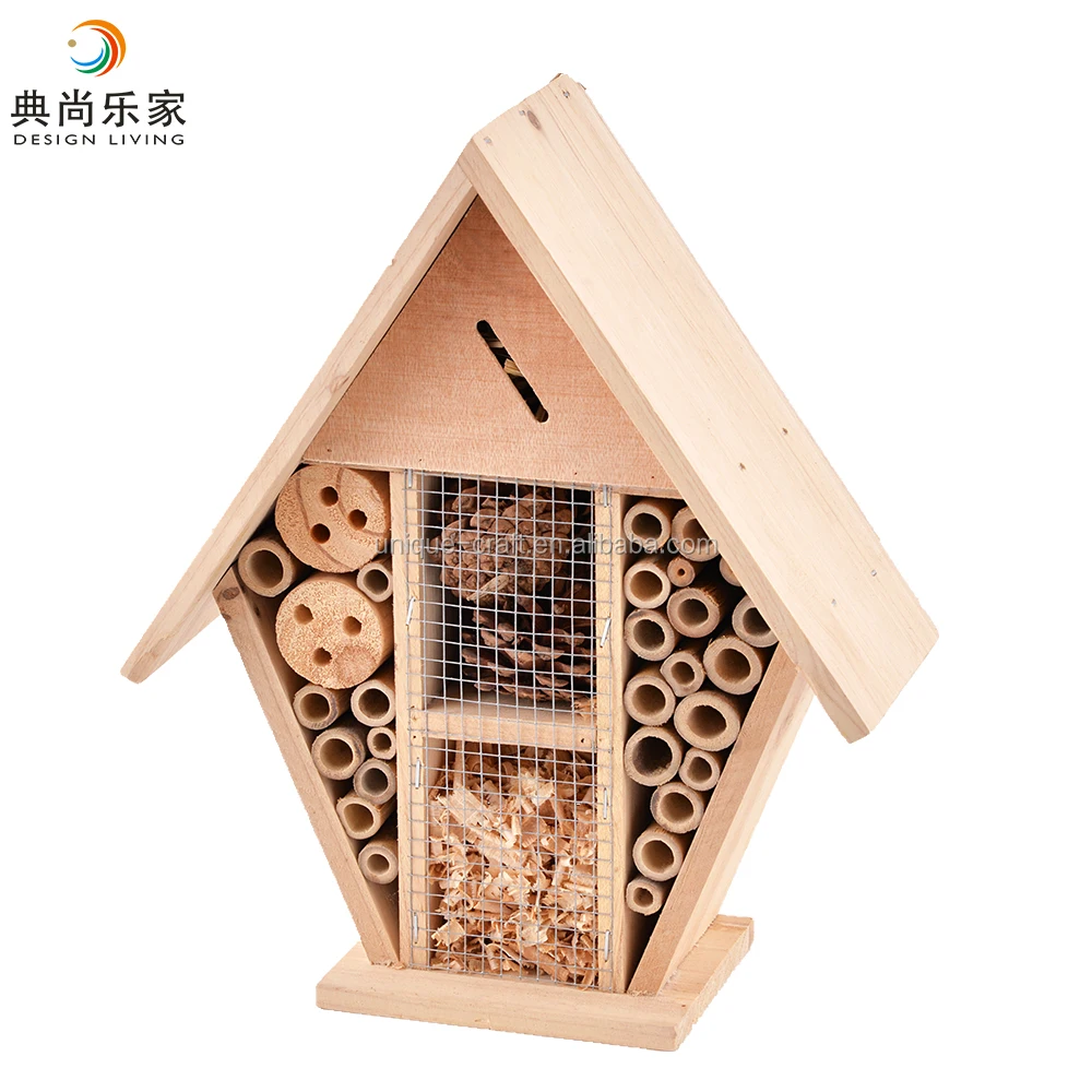 Wooden Insect Hotel Bee Hive House Butterfly Cage by China Factory