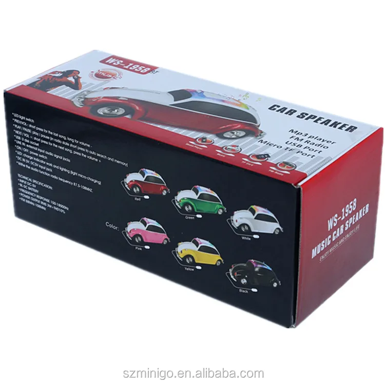 USB Portable Mini taxi Speakers WS-1958 Car Player Support FM Radio Support TF / U-disk For Cellphone / Mp3 player - ANKUX.COM
