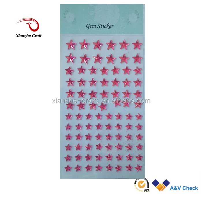 Small Star Stickers Star Shaped Gem Sticker Acrylic Rhinestone Bling
