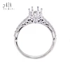 Modern Vintage Styling Ring With Delicate Milgrain Edge Detail Pattern ,Well Polished Bright-cut Diamond Solitaire Shank Ring